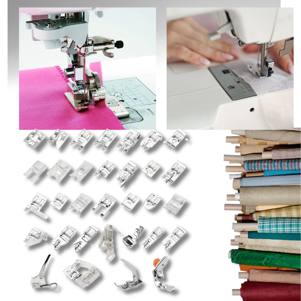 Sy-kit med 32/42 stycken pressarfötter - Ozerty