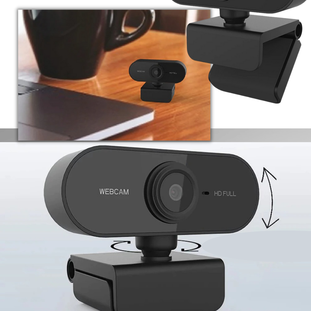 Roterande 1080p HD USB-webbkamera med mikrofon - Ozerty