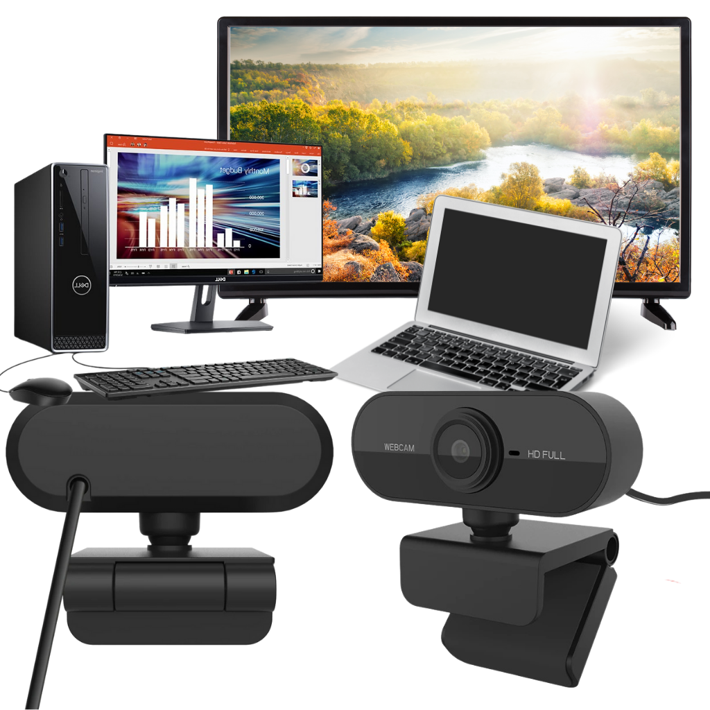 Roterande 1080p HD USB-webbkamera med mikrofon - Ozerty