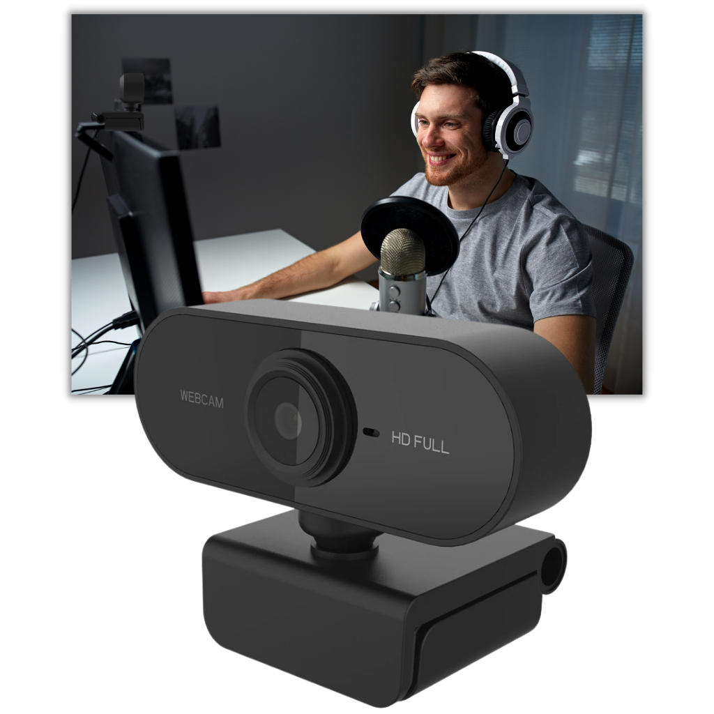 Roterande 1080p HD USB-webbkamera med mikrofon - Ozerty
