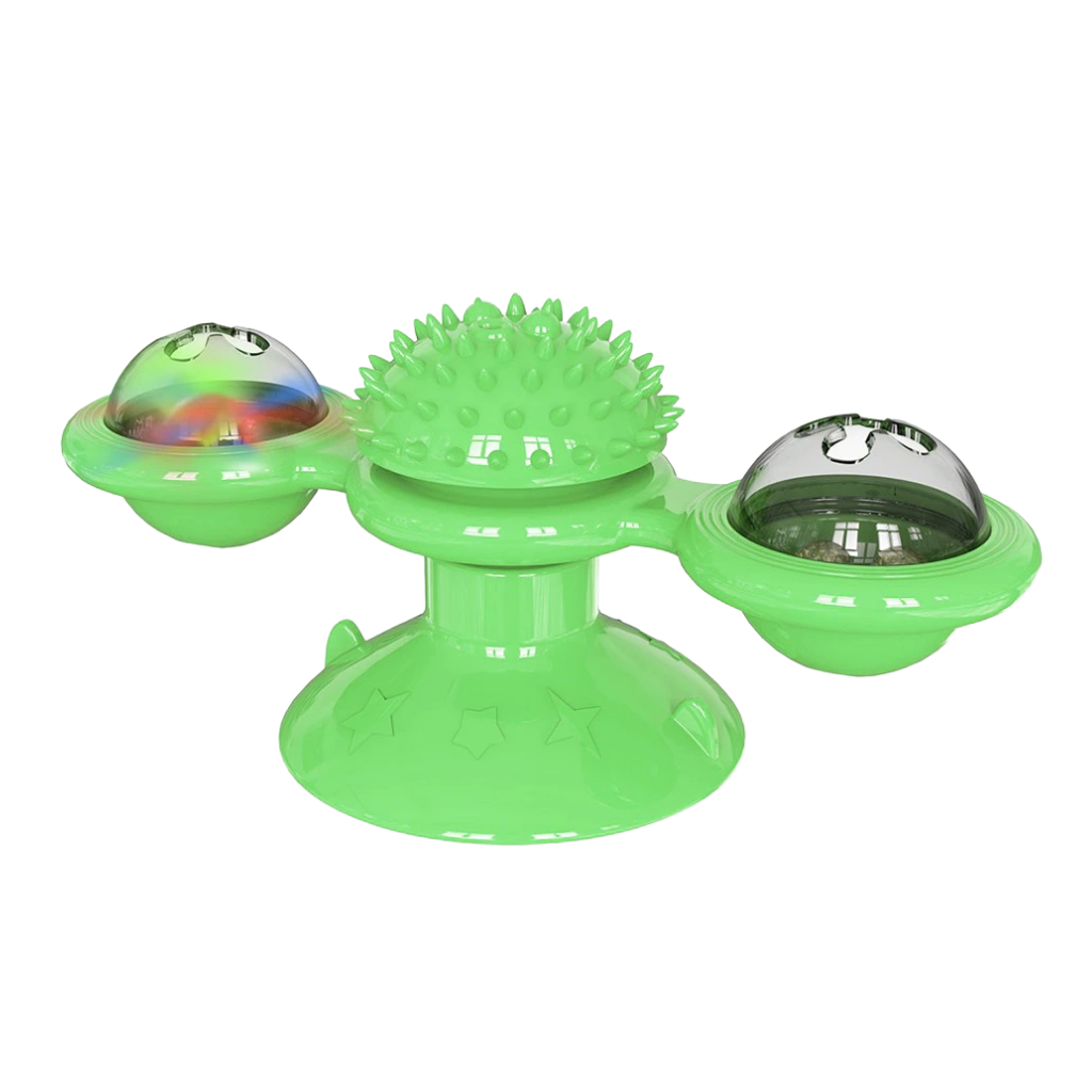 Cat toy with rotating windmill