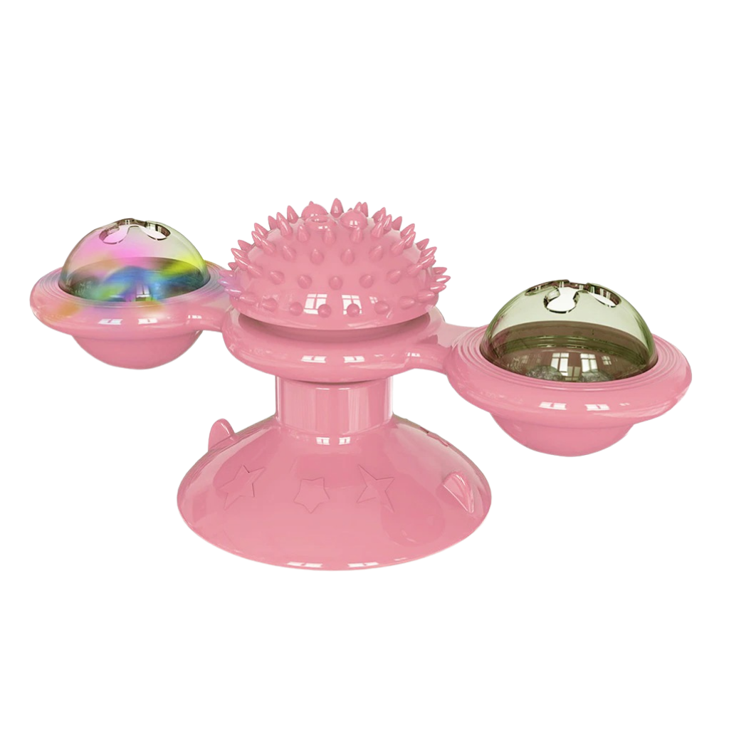 Cat toy with rotating windmill