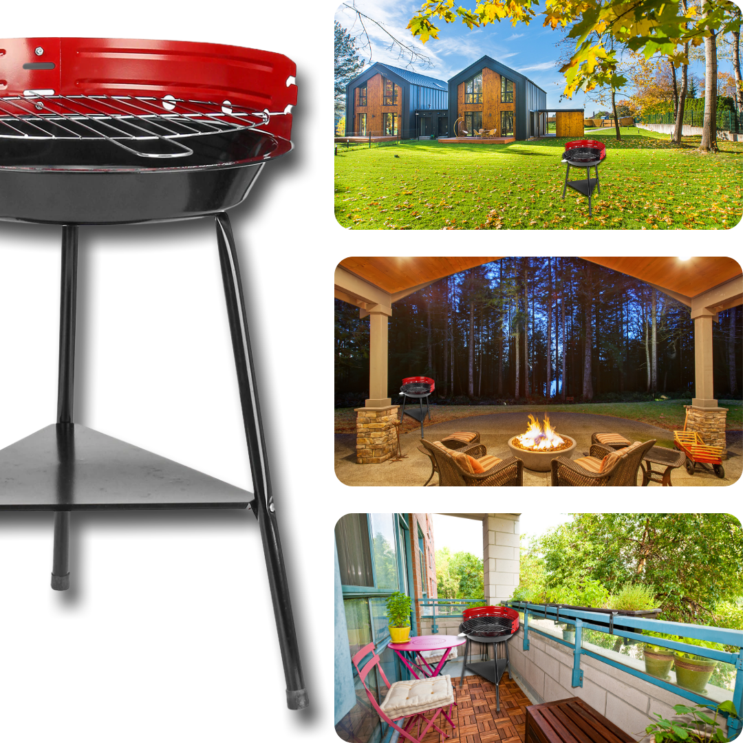 Bärbar rund BBQ kolgrill - Ozerty