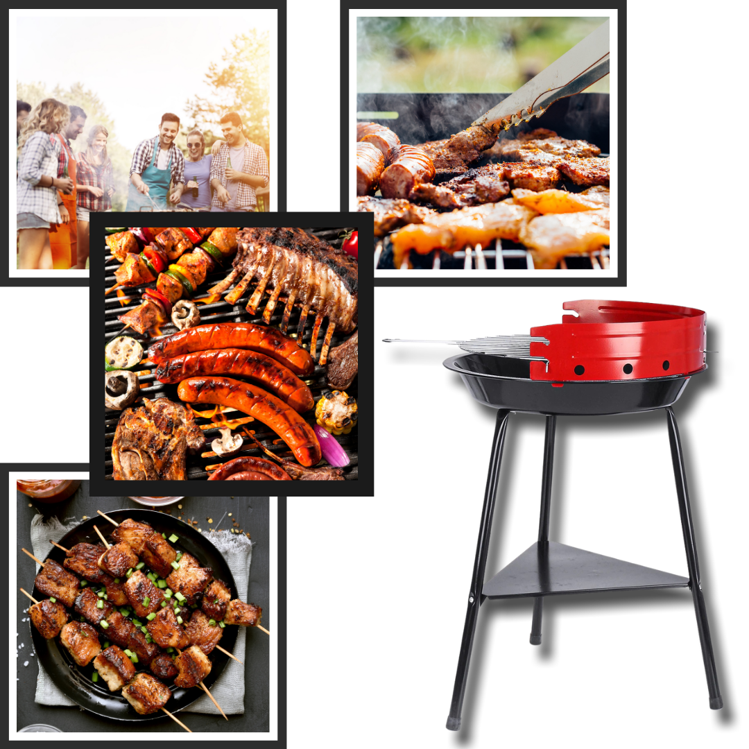 Bärbar rund BBQ kolgrill - Ozerty