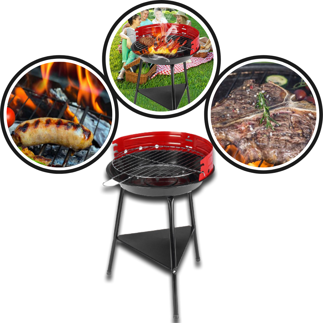 Bärbar rund BBQ kolgrill - Ozerty