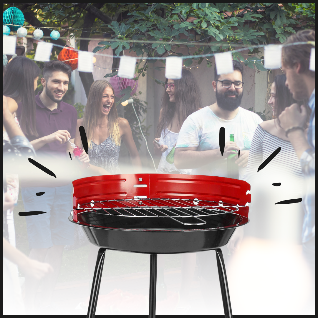 Bärbar rund BBQ kolgrill - Ozerty