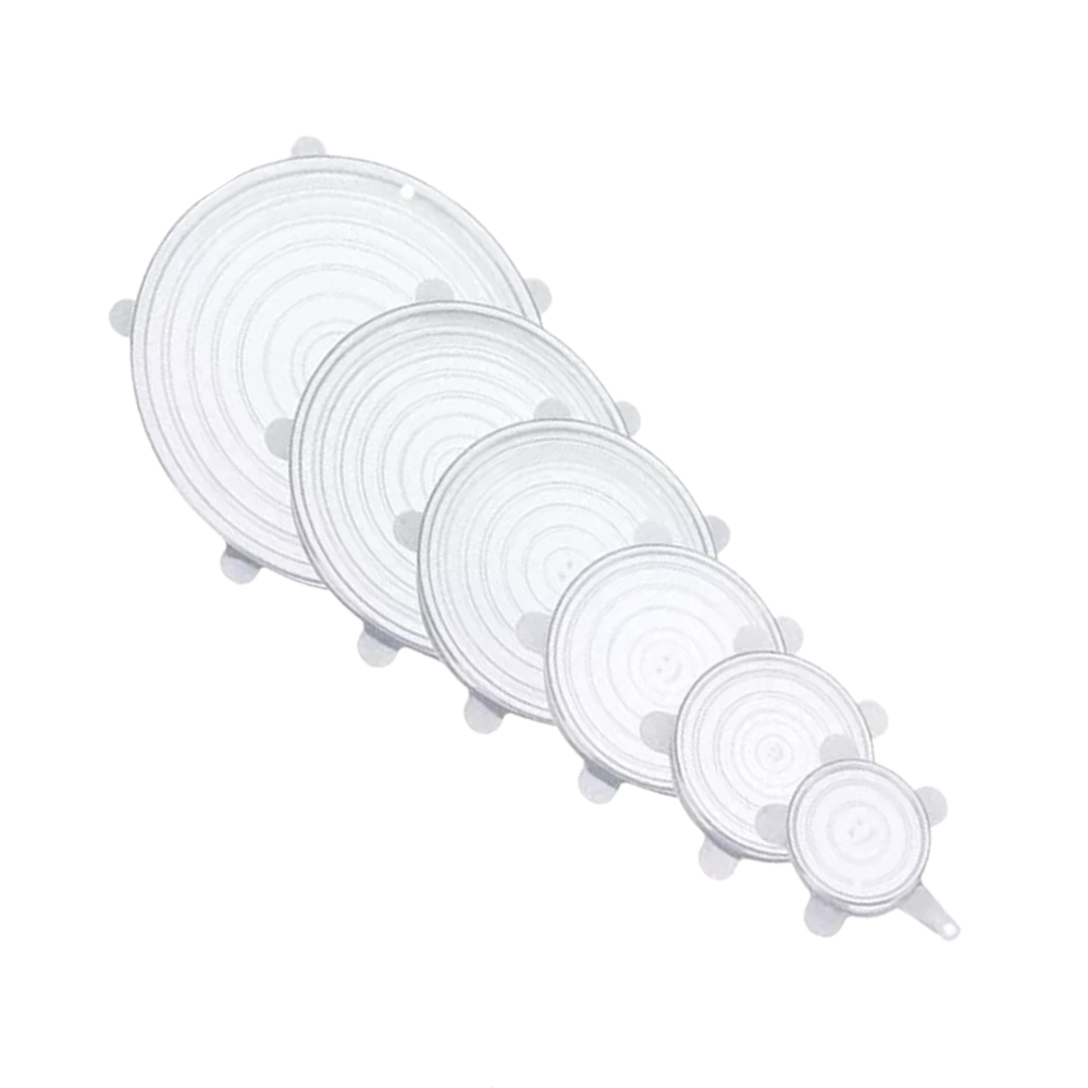 Stretchy silicone lids