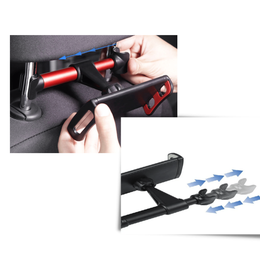 Hållare för surfplatta och telefon för baksäte - Ozerty