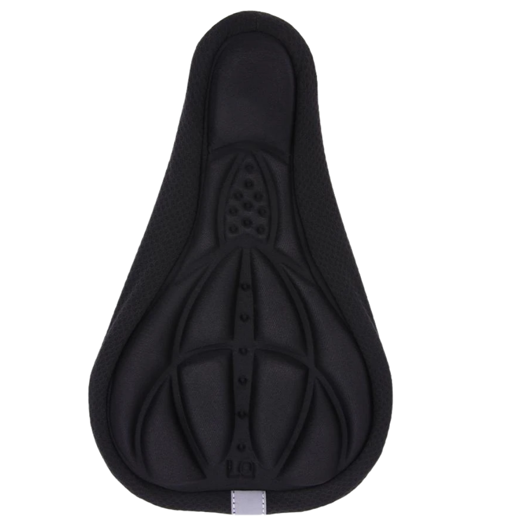 Cover with silicone gel padding for bicycle saddle