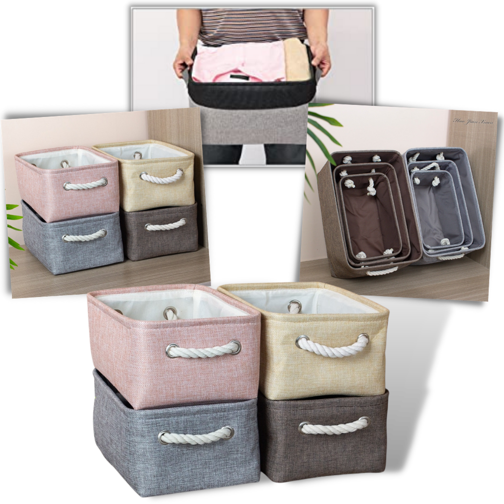 Snygg linnekorg med rephandtag - Ozerty