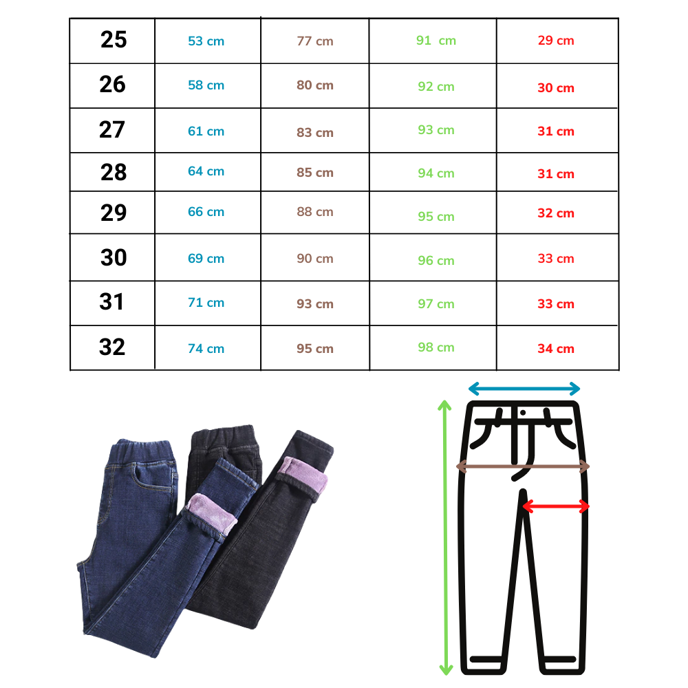 Jeggings med termisk fleece för kvinnor - Ozerty