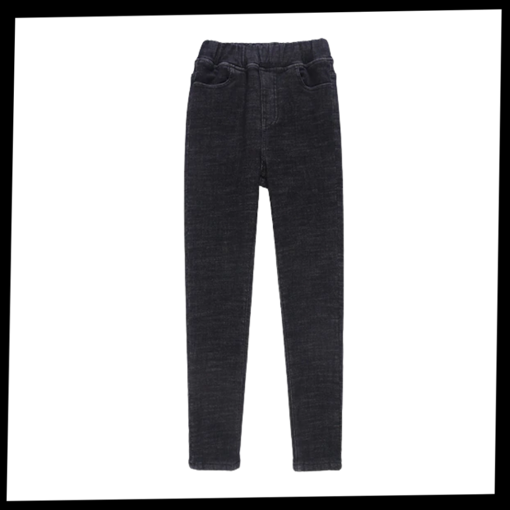 Jeggings med termisk fleece för kvinnor - Ozerty