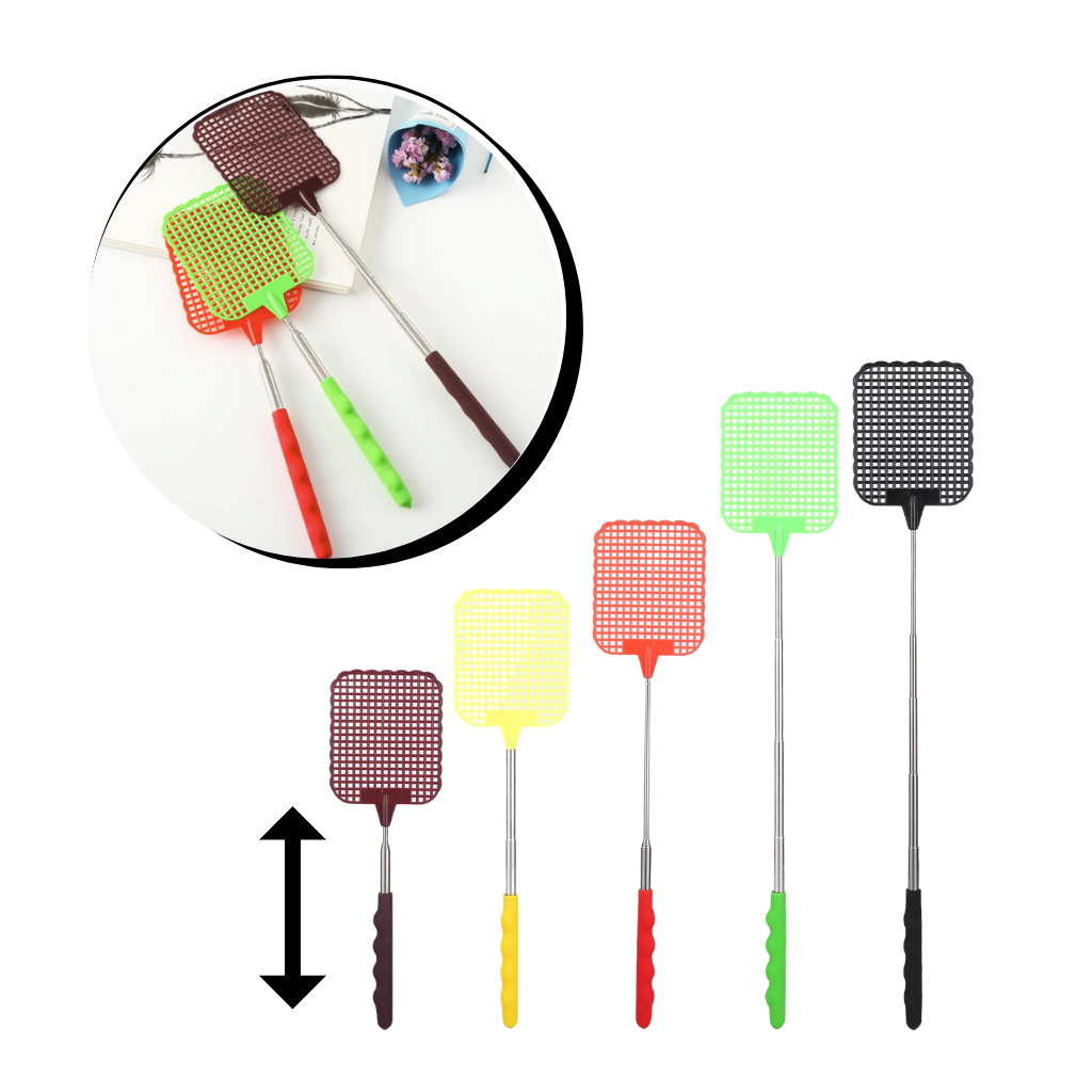 Teleskopisk handhållen flugsmällare i rostfritt stål - Ozerty