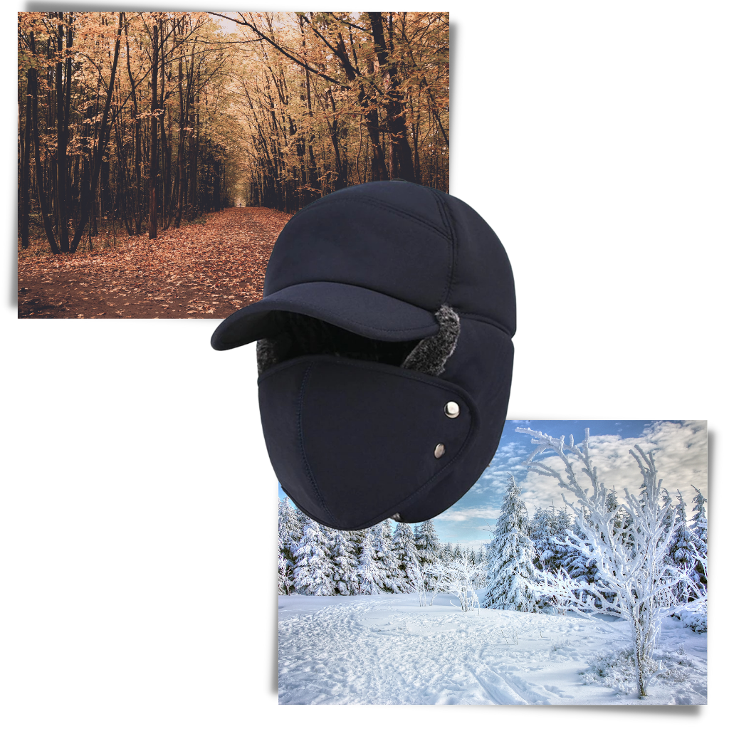 Unisex öron- och ansiktsskydd med hatt - Ozerty