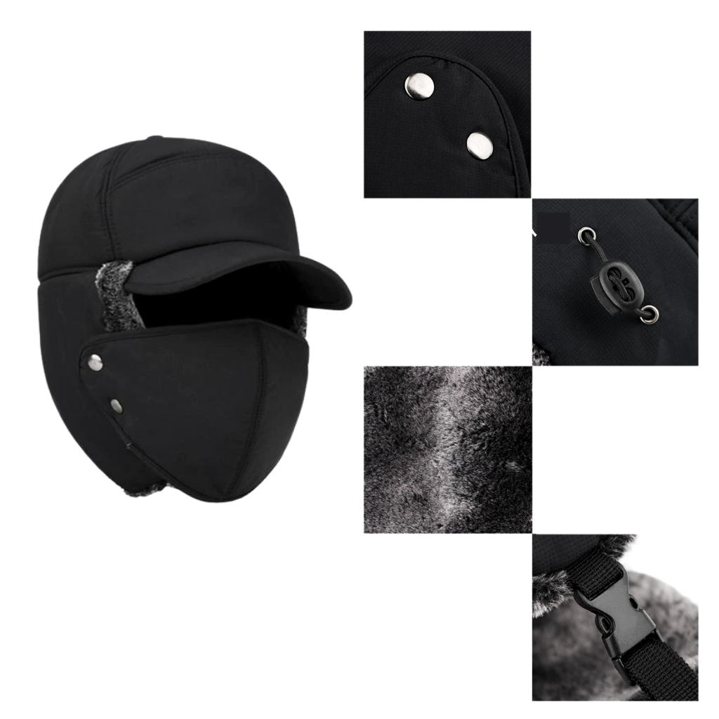 Unisex öron- och ansiktsskydd med hatt - Ozerty