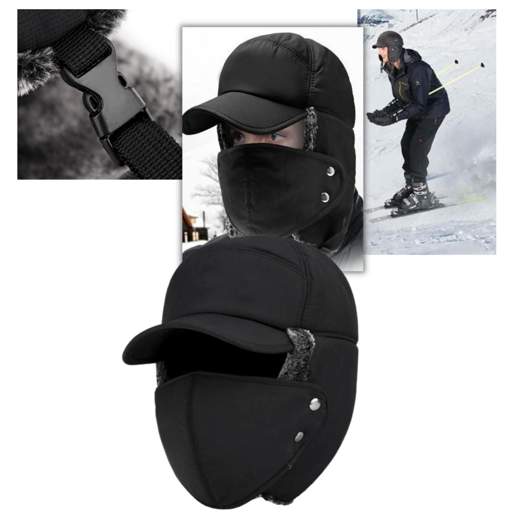 Unisex öron- och ansiktsskydd med hatt - Ozerty