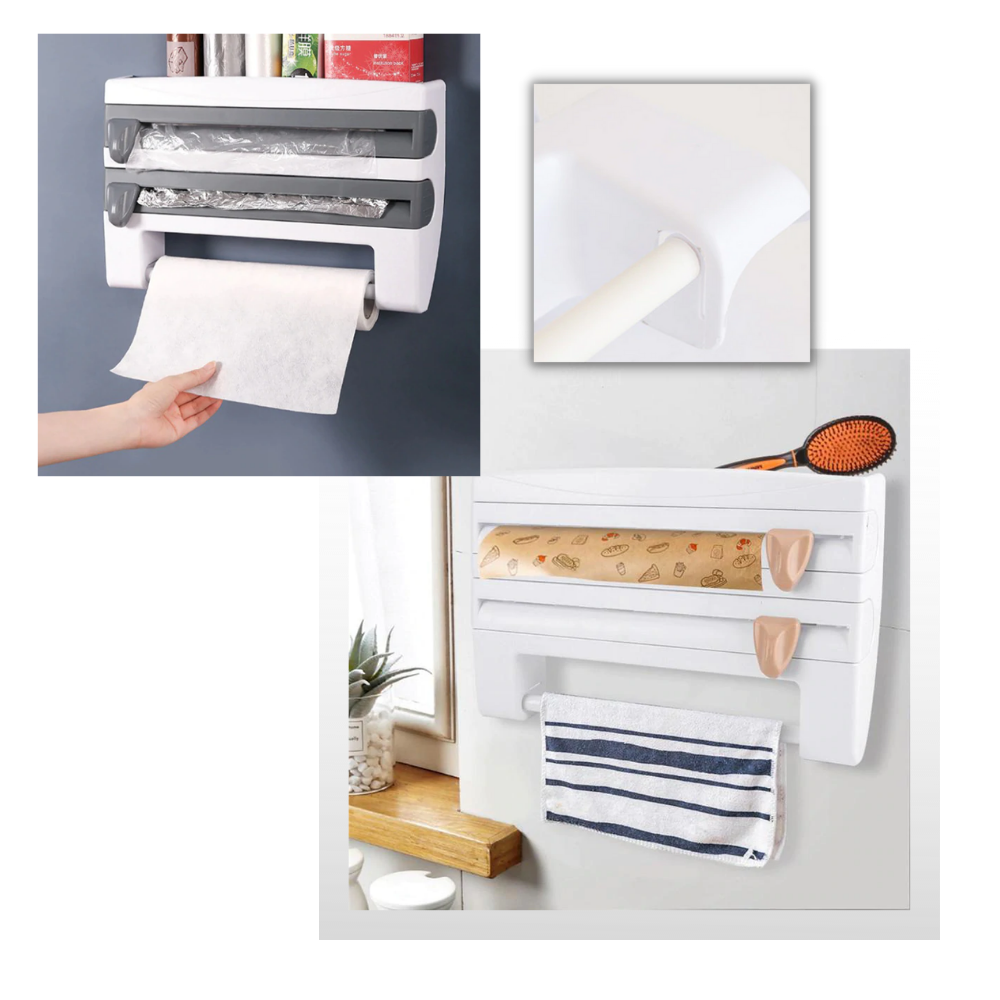 4-i-1 väggmonterad hållare för kök - Ozerty