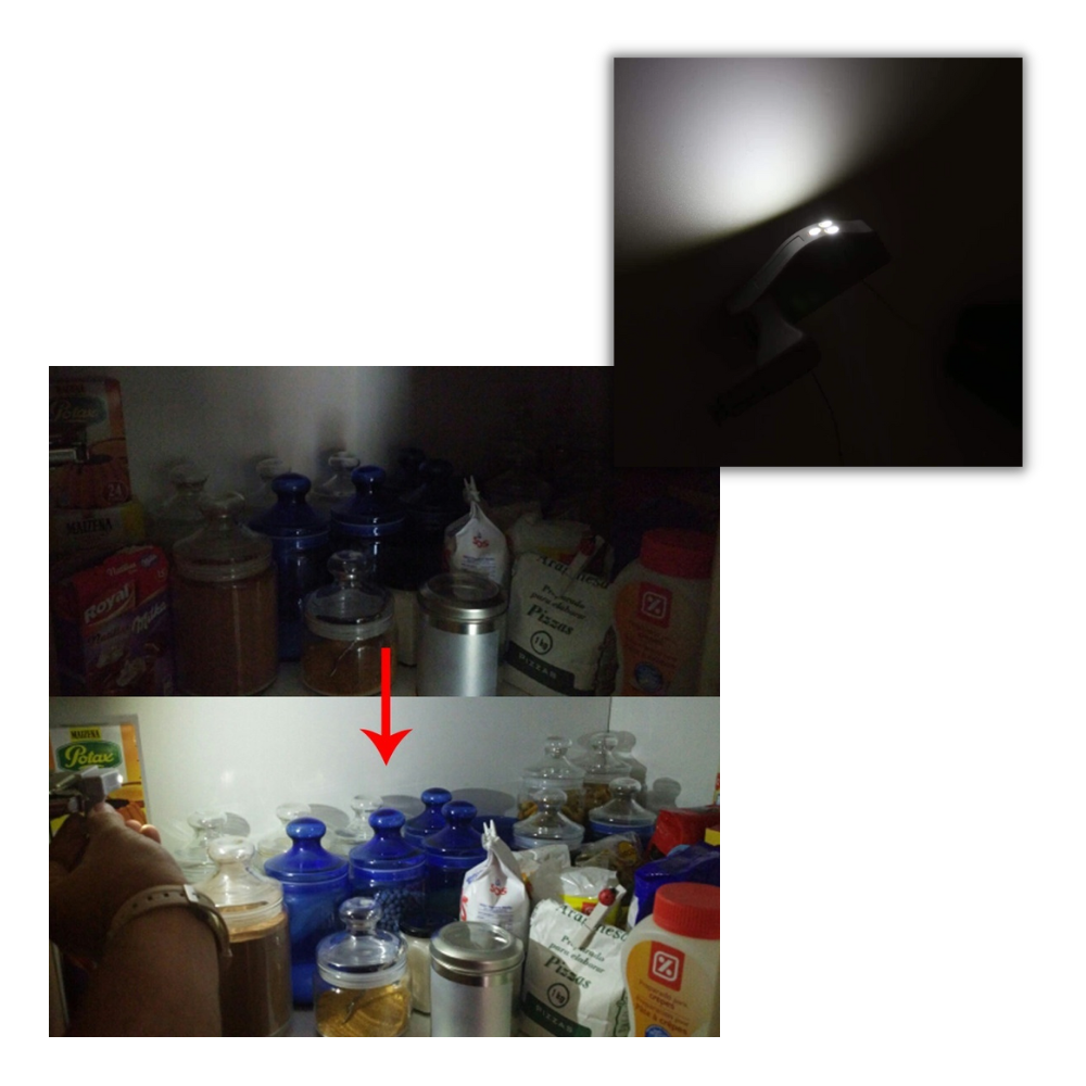 Paket med 3 LED-lampor för gångjärn - Ozerty