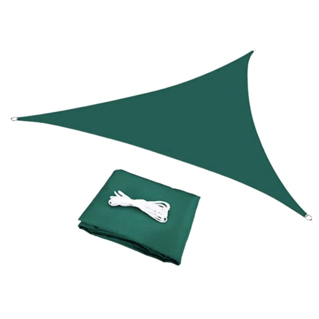 Water resistant triangle sun protection sail