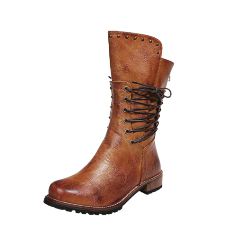 Vintage stövlar i PU-läder
 -Brun/EU35/US4.5/UK2Brun/EU36/US5/UK3Brun/EU37/US6/UK4Brun/EU38/US6.5/UK5Brun/EU39/US7.5/UK6Brun/EU40/US8/UK7Brun/EU41/US8.5/UK8Brun/EU42/US9.5/UK9Brun/EU43/US10/UK10 - Ozerty