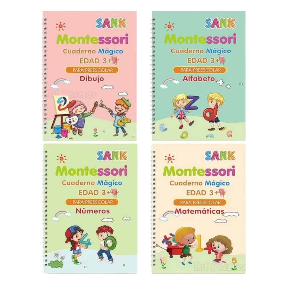 Skriv och torka övningsböcker -4 spanska böcker - Ozerty