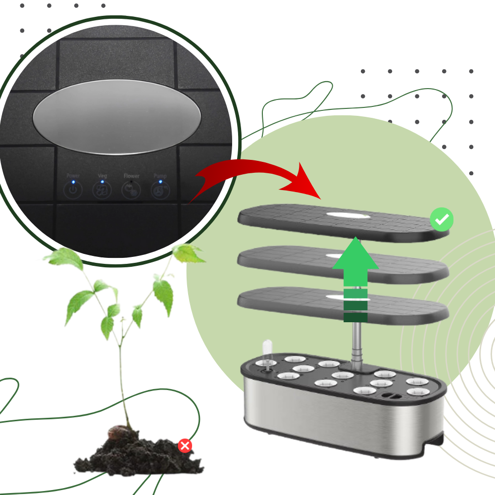 Hydroponisk trädgård för 12 plantor - Ozerty