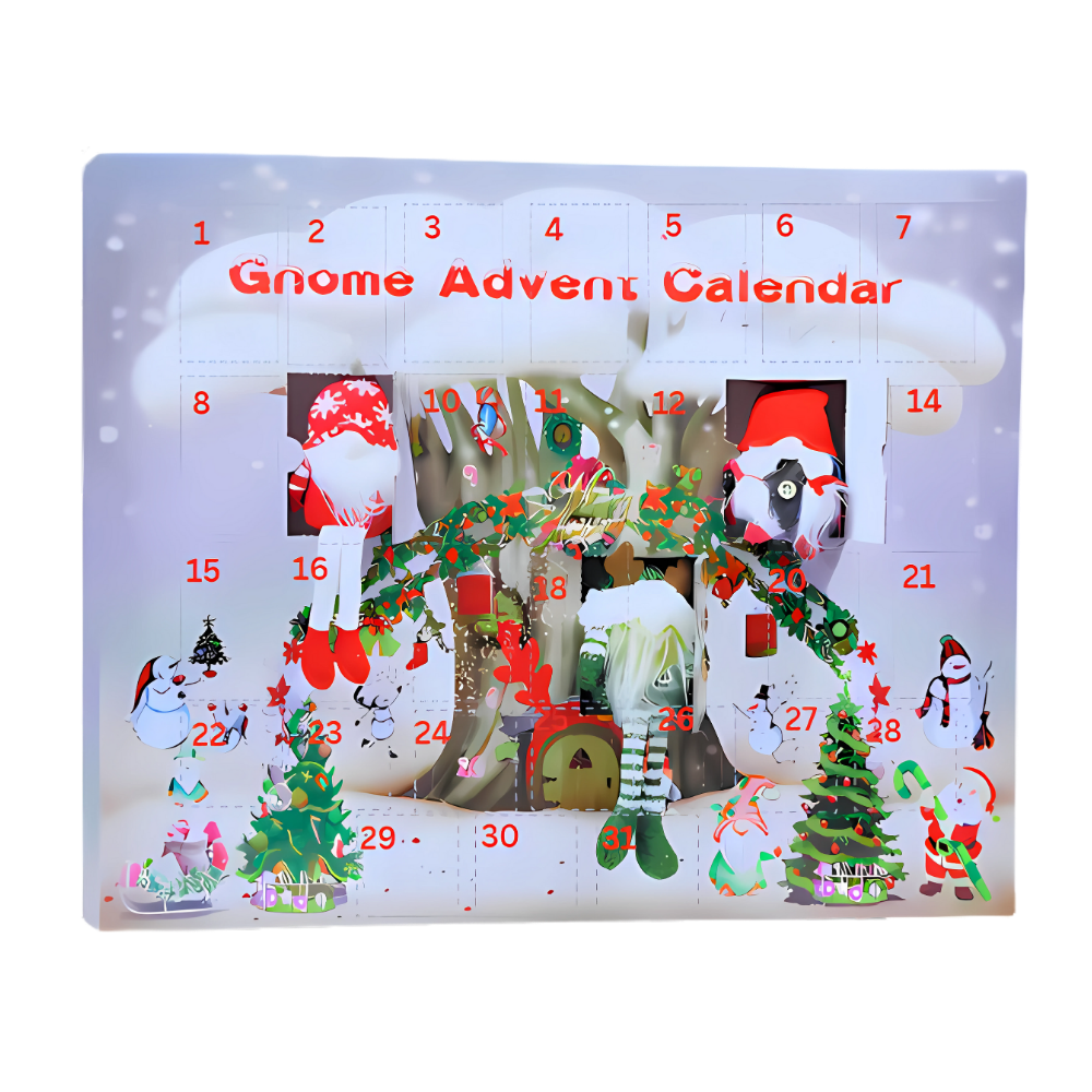 31-dagars nedräknings tomte-adventskalender. - Ozerty