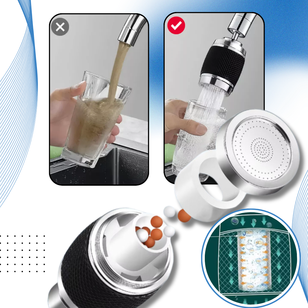 Kranmonterat vattenfilter 360° med 3 lägen  - Ozerty
