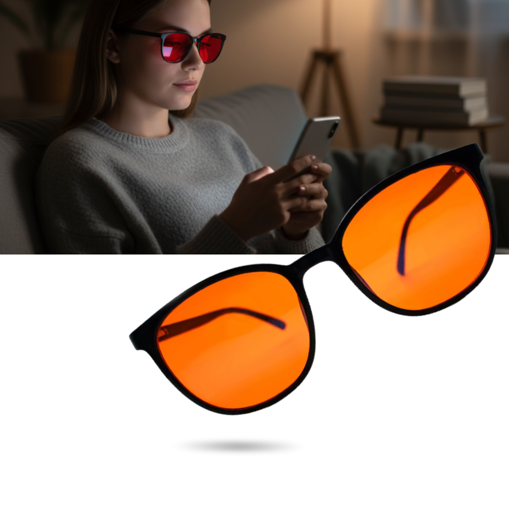 Röda glasögon med blåljusfilter - Ozerty