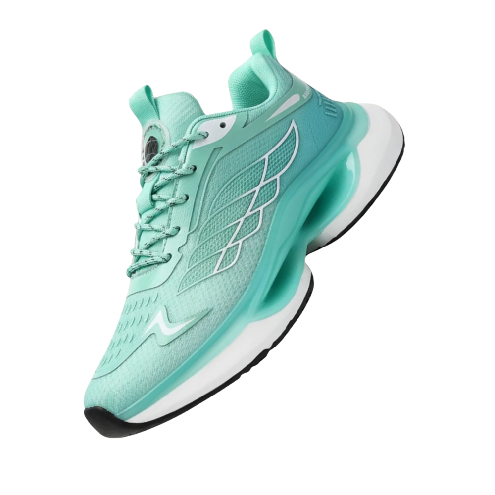 Andningsbara, stötdämpande löparskor -Grön - Ozerty