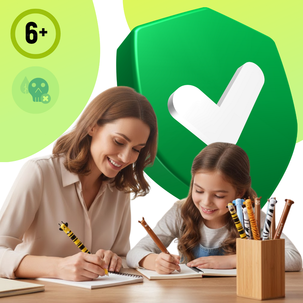 Festliga värmesuddbara pennor med djurmotiv - Ozerty