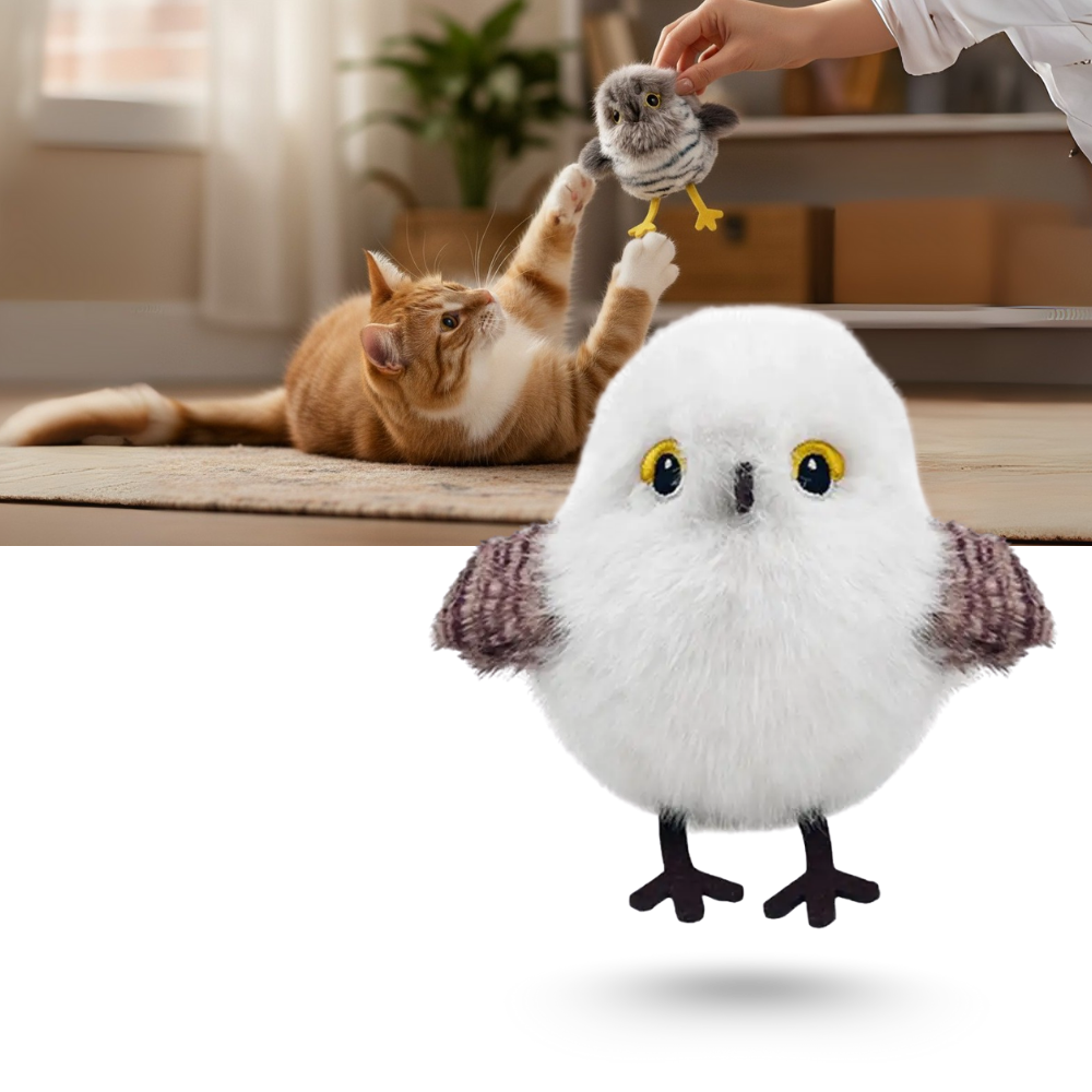 Realistisk interaktiv fågelleksak till katt - Ozerty