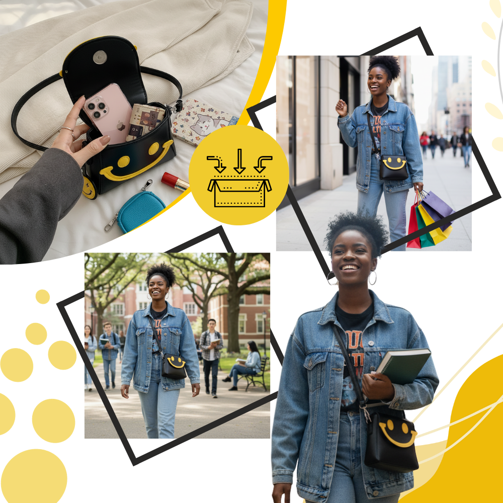 Axelremsväska med ett leende - Ozerty