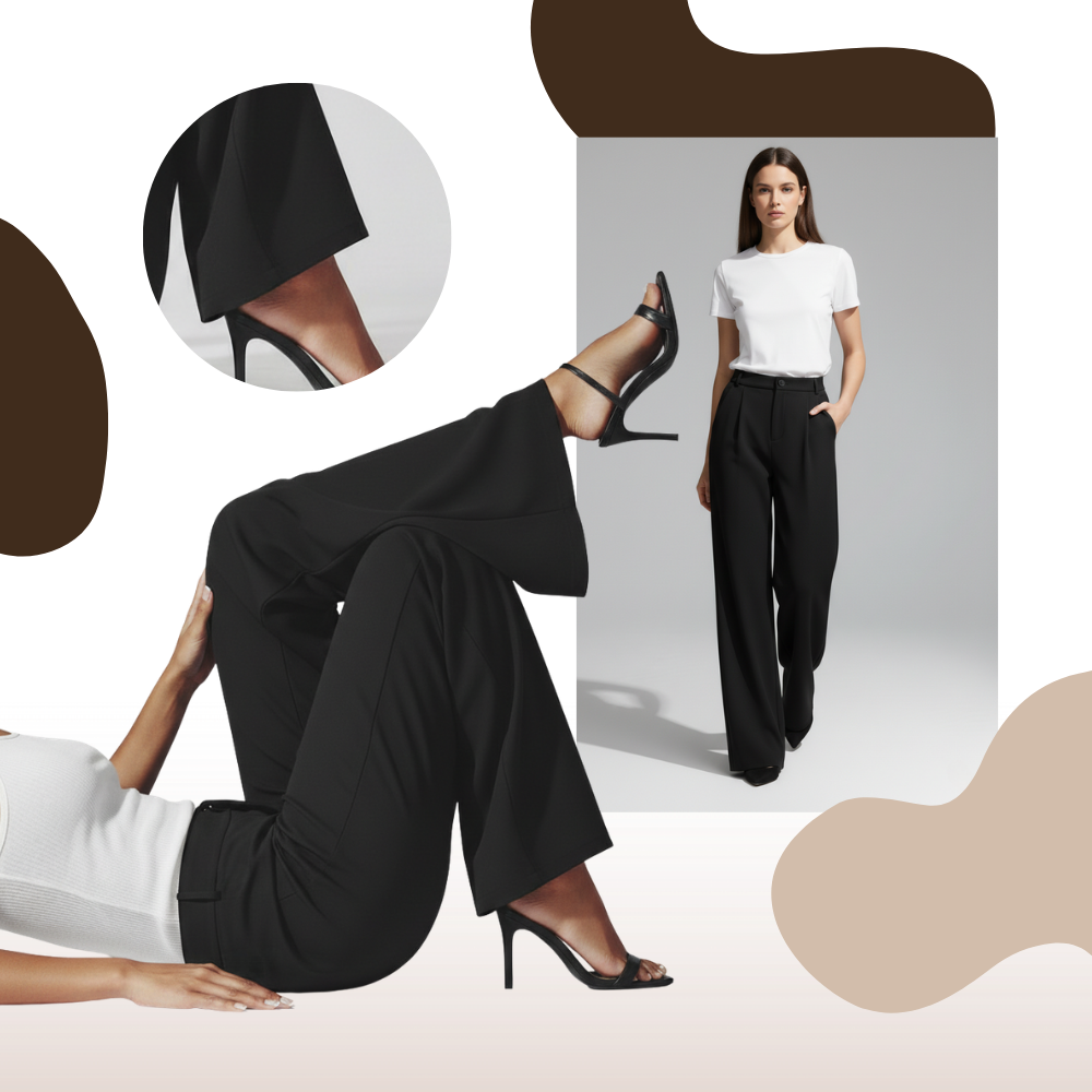 Chic Composure byxor med vida ben - Ozerty