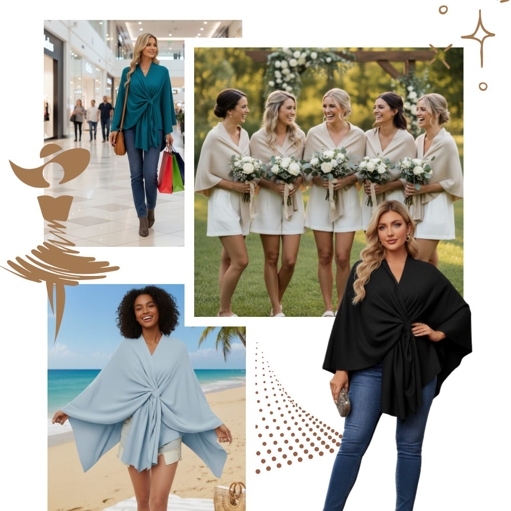 Chic stickad poncho för kvinnor - Ozerty