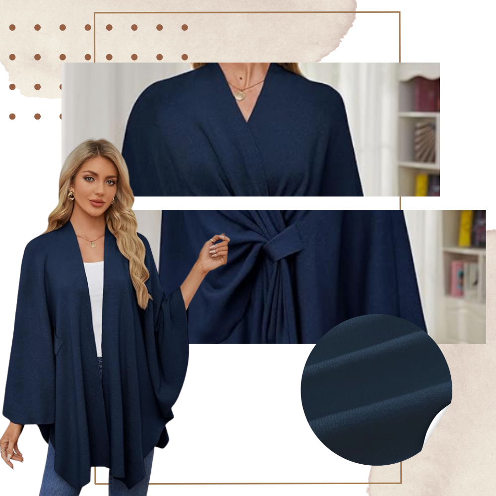 Chic stickad poncho för kvinnor - Ozerty