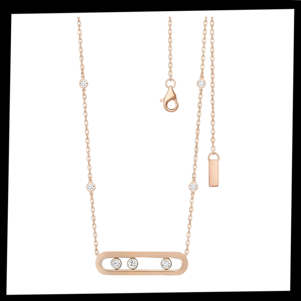 Klassiskt halsband med tre stenar - Ozerty