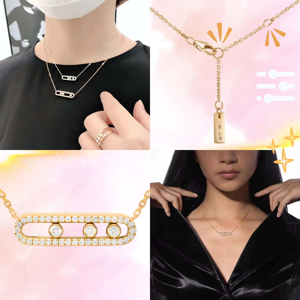 Klassiskt halsband med tre stenar - Ozerty