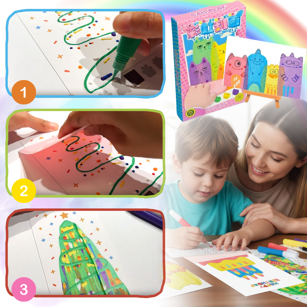 Färgglatt skrapkonstmålningskit - Ozerty