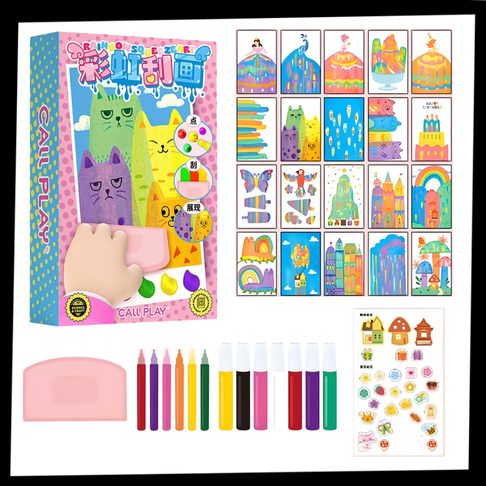 Färgglatt skrapkonstmålningskit - Ozerty