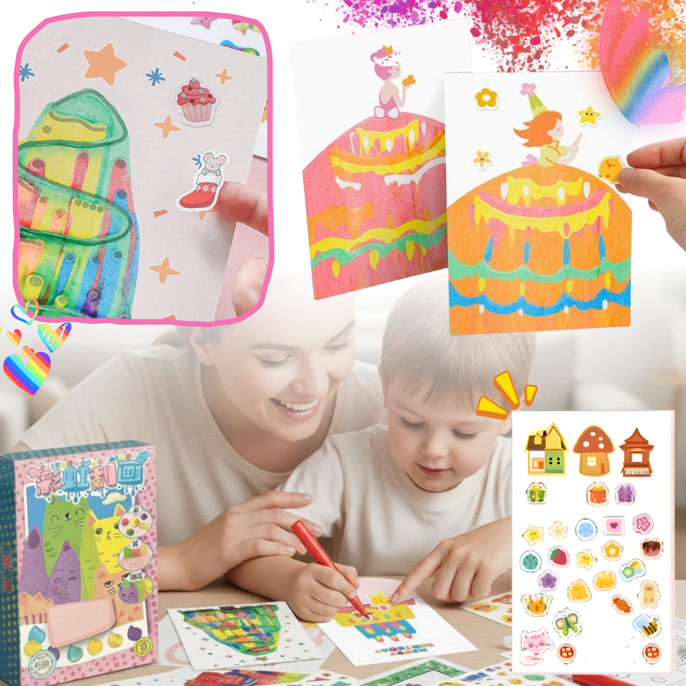 Färgglatt skrapkonstmålningskit - Ozerty