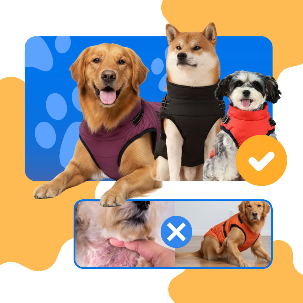 Mysig vinterjacka med integrerad sele för hund - Ozerty