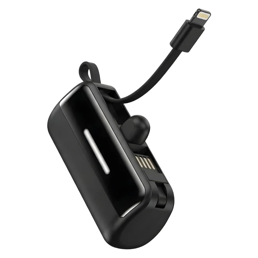 Effektiv och pålitlig mini-powerbank med stativ -Svart - Ozerty