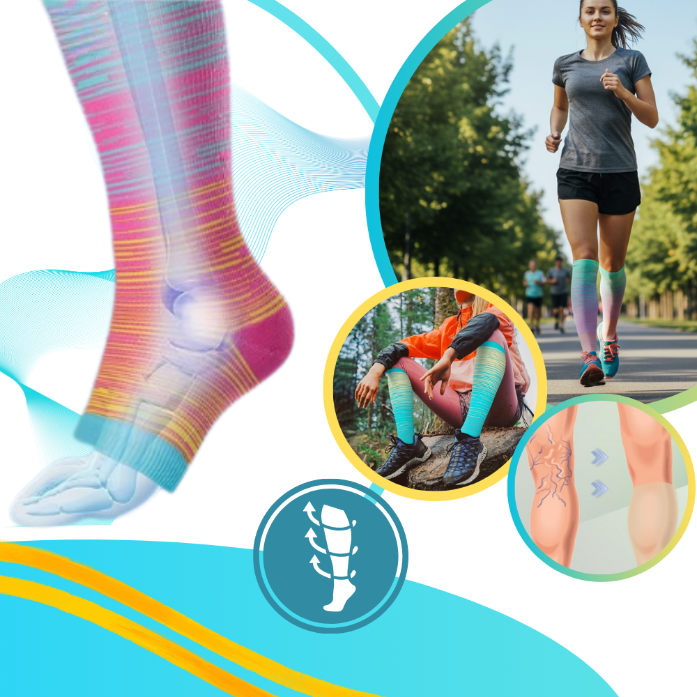 Elastiska kompressionsstrumpor med öppen tå - Ozerty