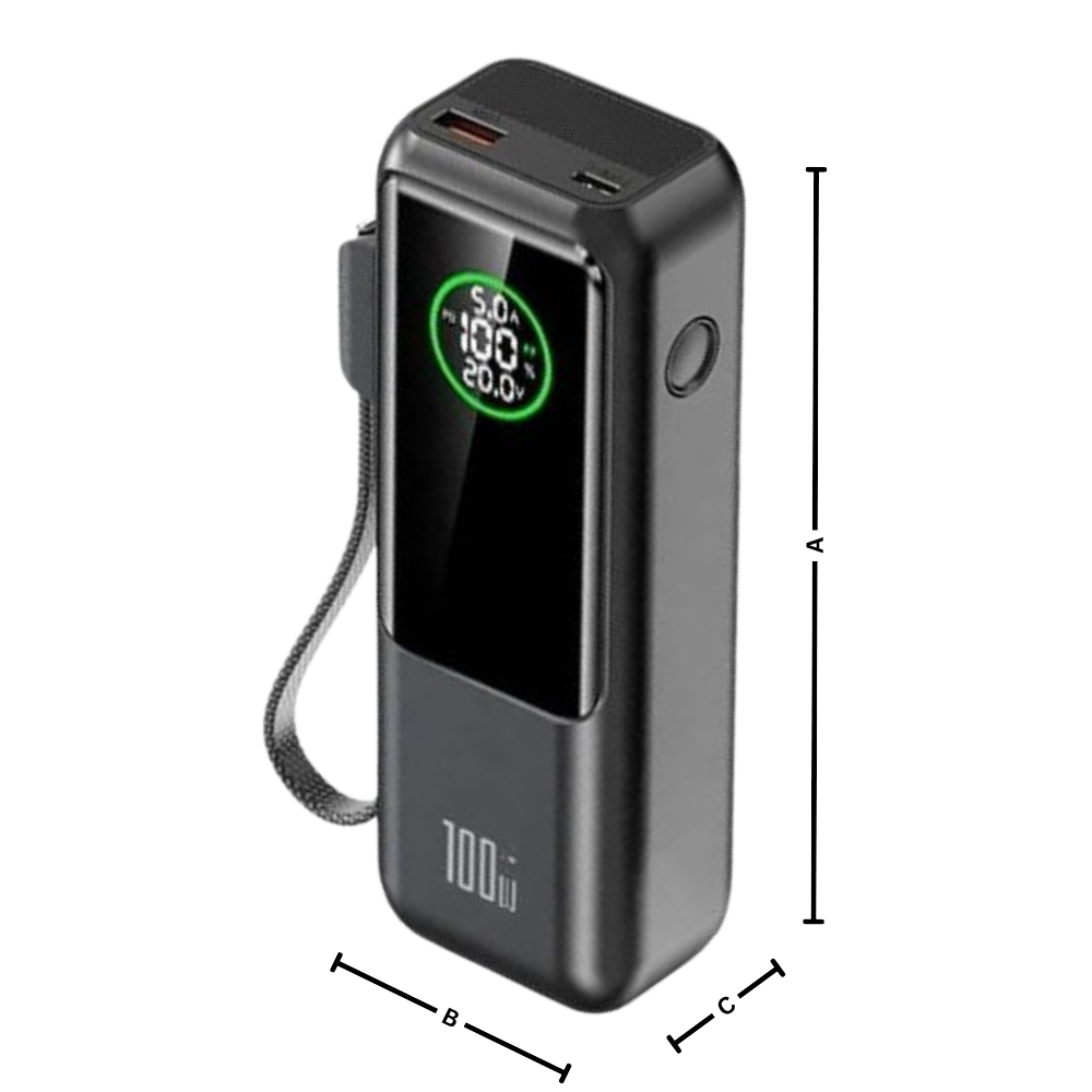 Snabb och pålitlig powerbank med inbyggd kabel  - Ozerty
