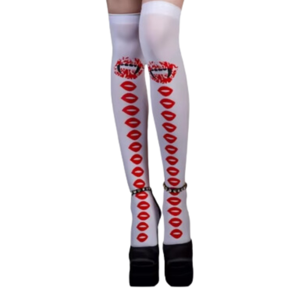 Halloween kompressionsstrumpor -Vit vampyr - Ozerty