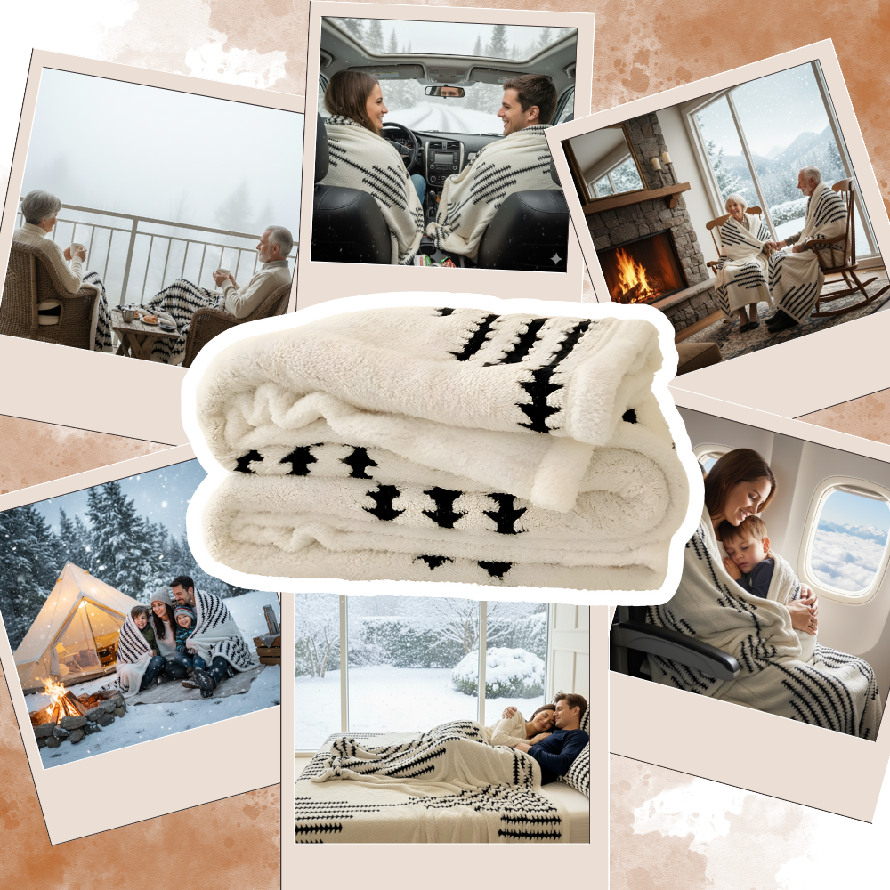 Fluffig Jacquard vinterfilt - Ozerty