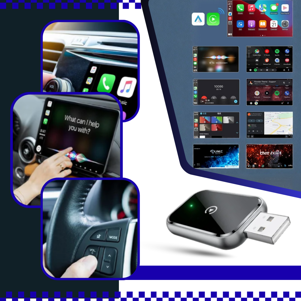 Praktisk adapter för trådlös CarPlay - Ozerty