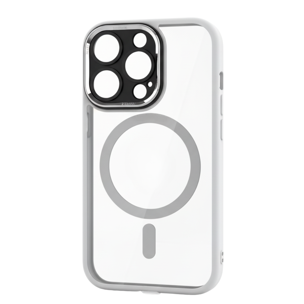 Magnetiskt stötsäkert fodral till iPhone -Titanvit - Ozerty