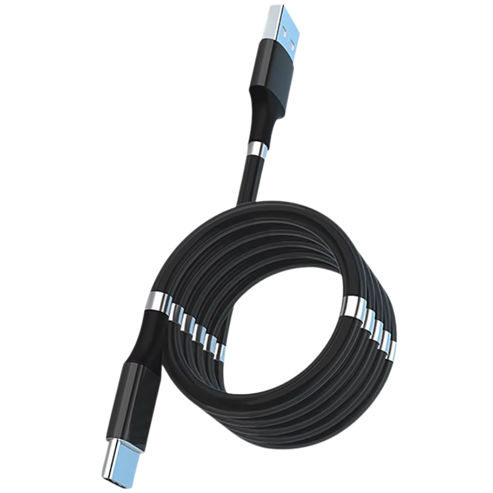 Magnetisk Flex USB-kabel -Svart - Ozerty
